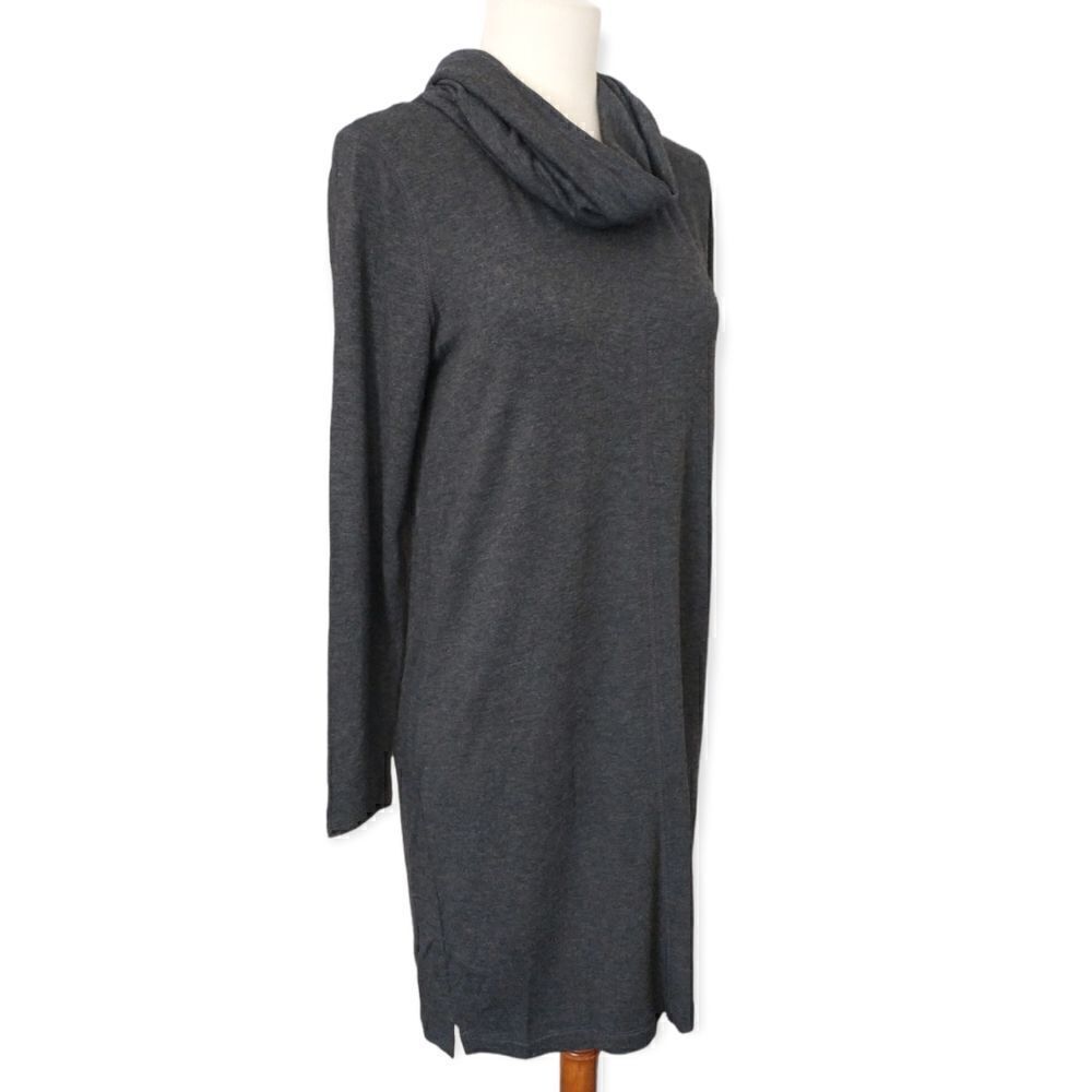 Lou & Grey Cozy Knit Shift Dress S Lounge Relaxed Minimalist Quiet Luxury Gray - Picture 6 of 16